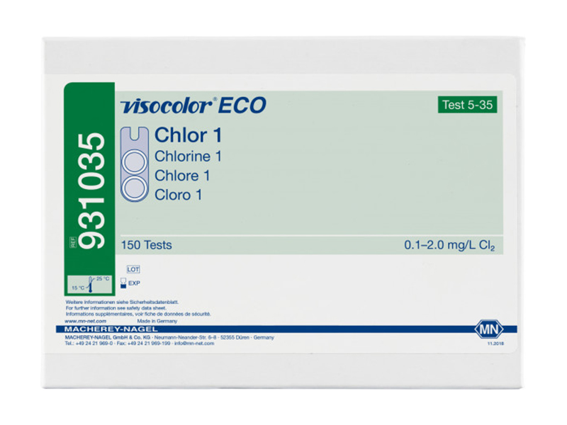 VISOCOLOR ECO余氯1（自由氯和总氯）测试盒（Chlor 1）931035 / 931235(补充装）